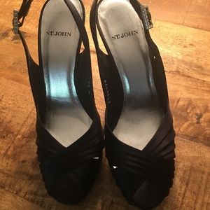 ST. JOHN SATIN SLINGBACK DRESS SHOE, 7 1/2 MEDIUM